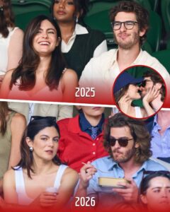 Andrew Garfield y Monica Barbaro en Wimbledon. 🎾❤️