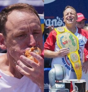 Joey Chestnut gana su título 18 con 66 hot dogs