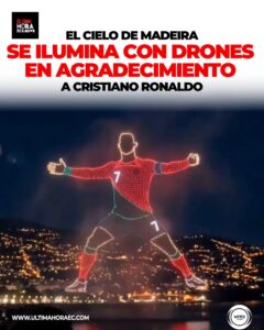 En Portugal, el cielo de su ciudad natal se iluminó para agradecer al futbolista
