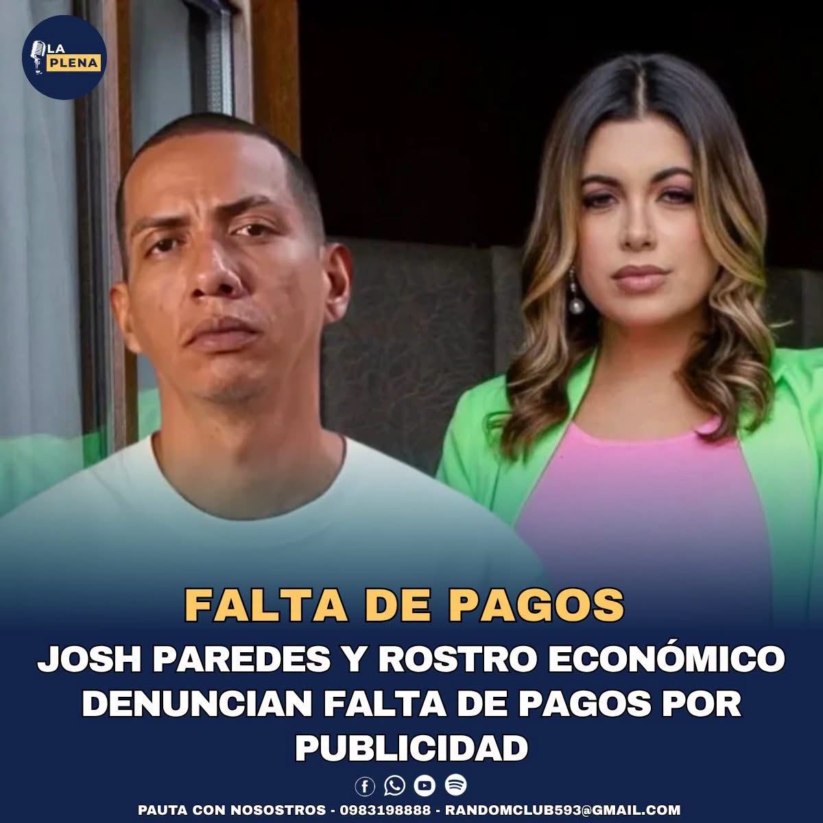 Valores pendientes por cobrar derivados de servicios publicitarios prestados a una empresa.