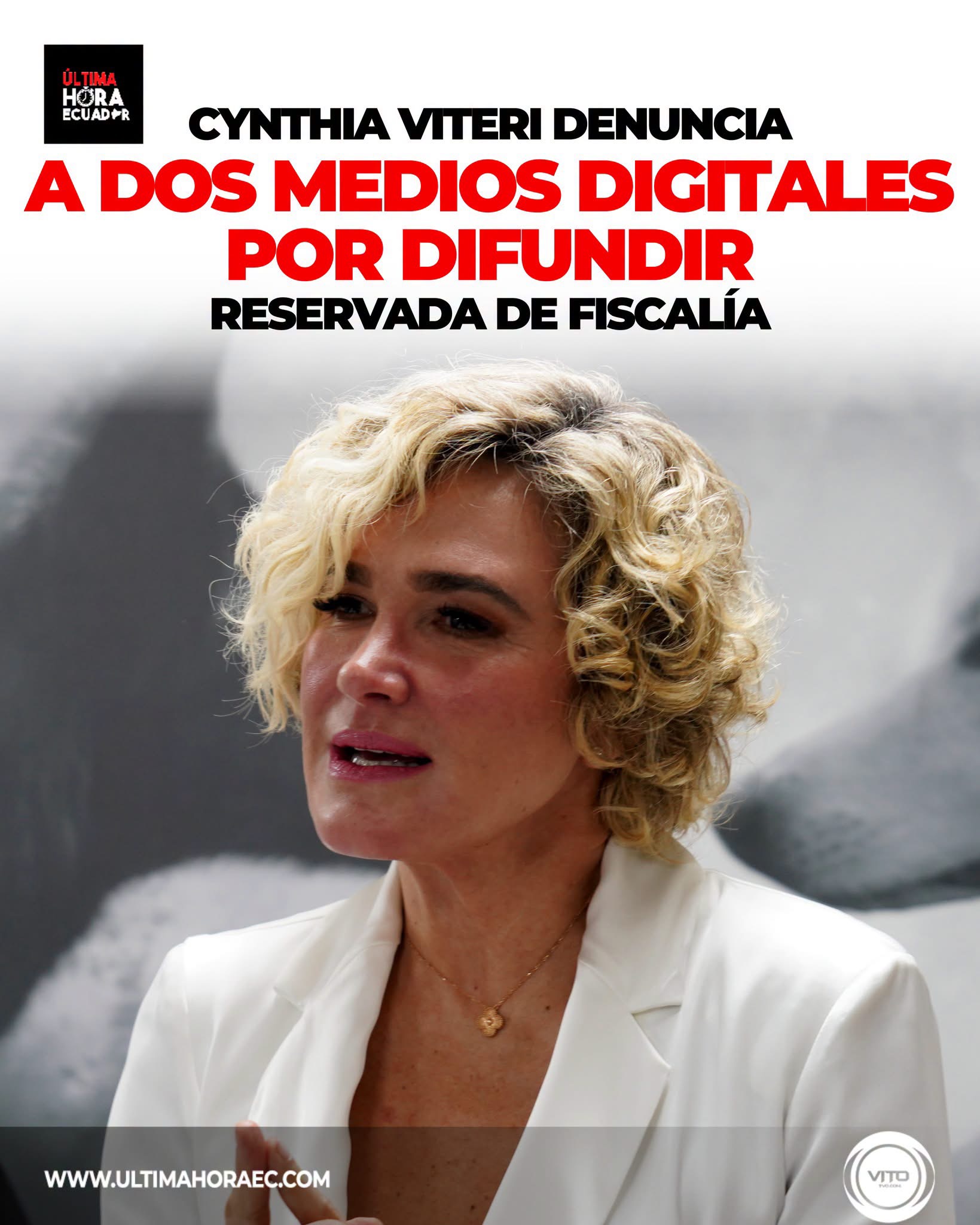Cynthia Viteri presentó una denuncia contra los medios digitales