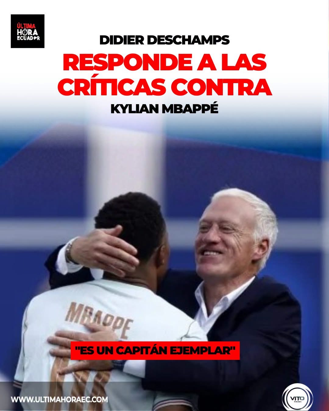 Didier Deschamps salió en defensa de Kylian Mbappé