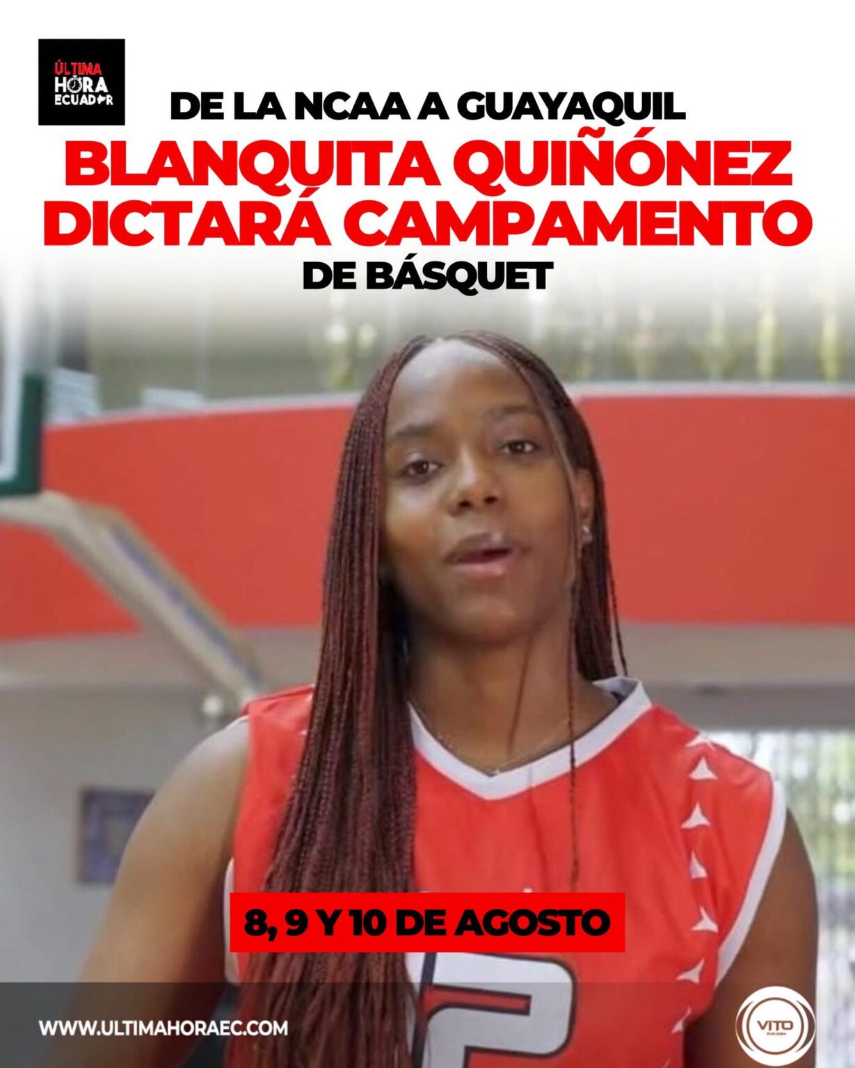 Llegará al país para liderar el “Camp Blanquita Quiñónez”.