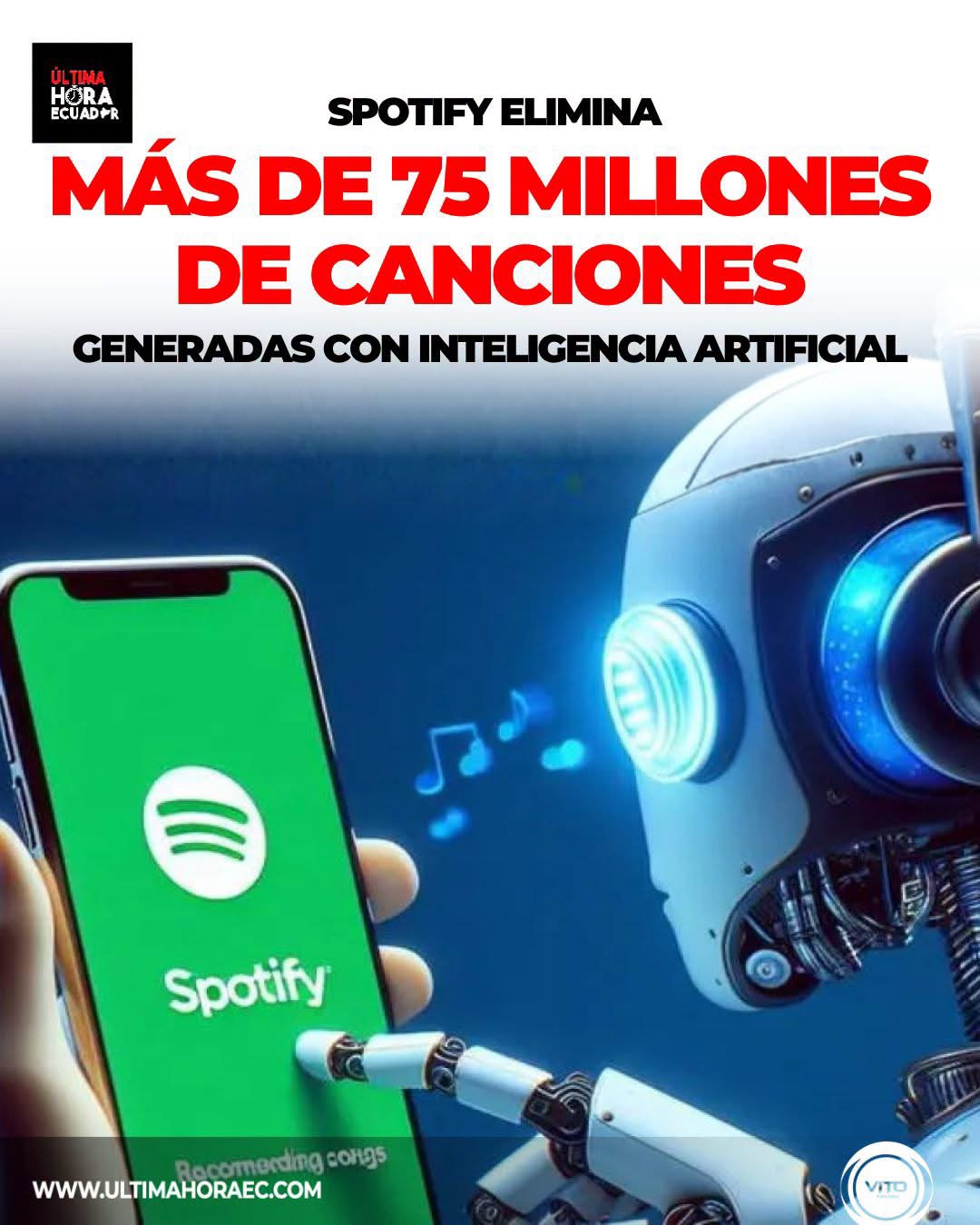 Spotify retiró más de 75 millones de canciones generadas con inteligencia artificial