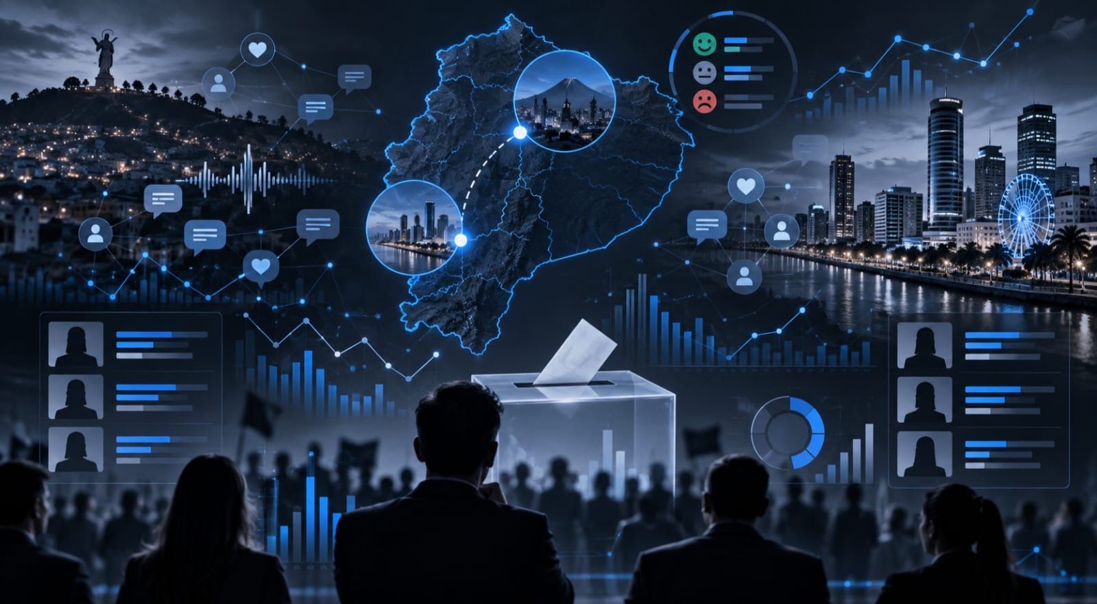 Estudio de Deep Search revela las tendencias digitales que marcan la disputa por las alcaldías de Quito y Guayaquil
