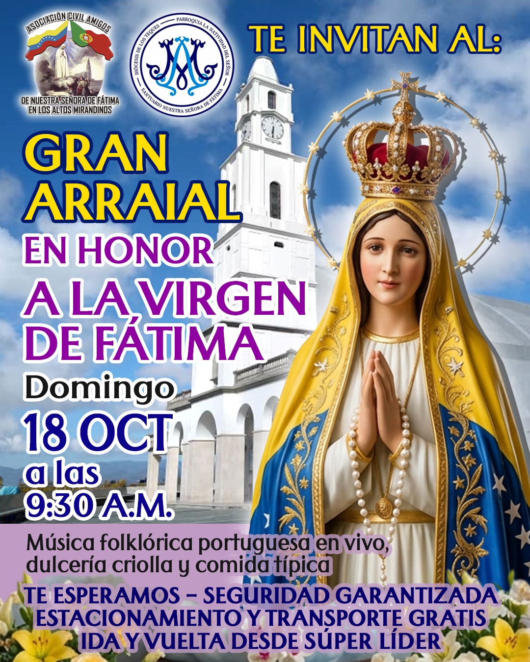 Con gran Arraial el próximo 18 de octubre, el Santuario de Fátima en Carrizal conmemorará la última aparición de la Virgen