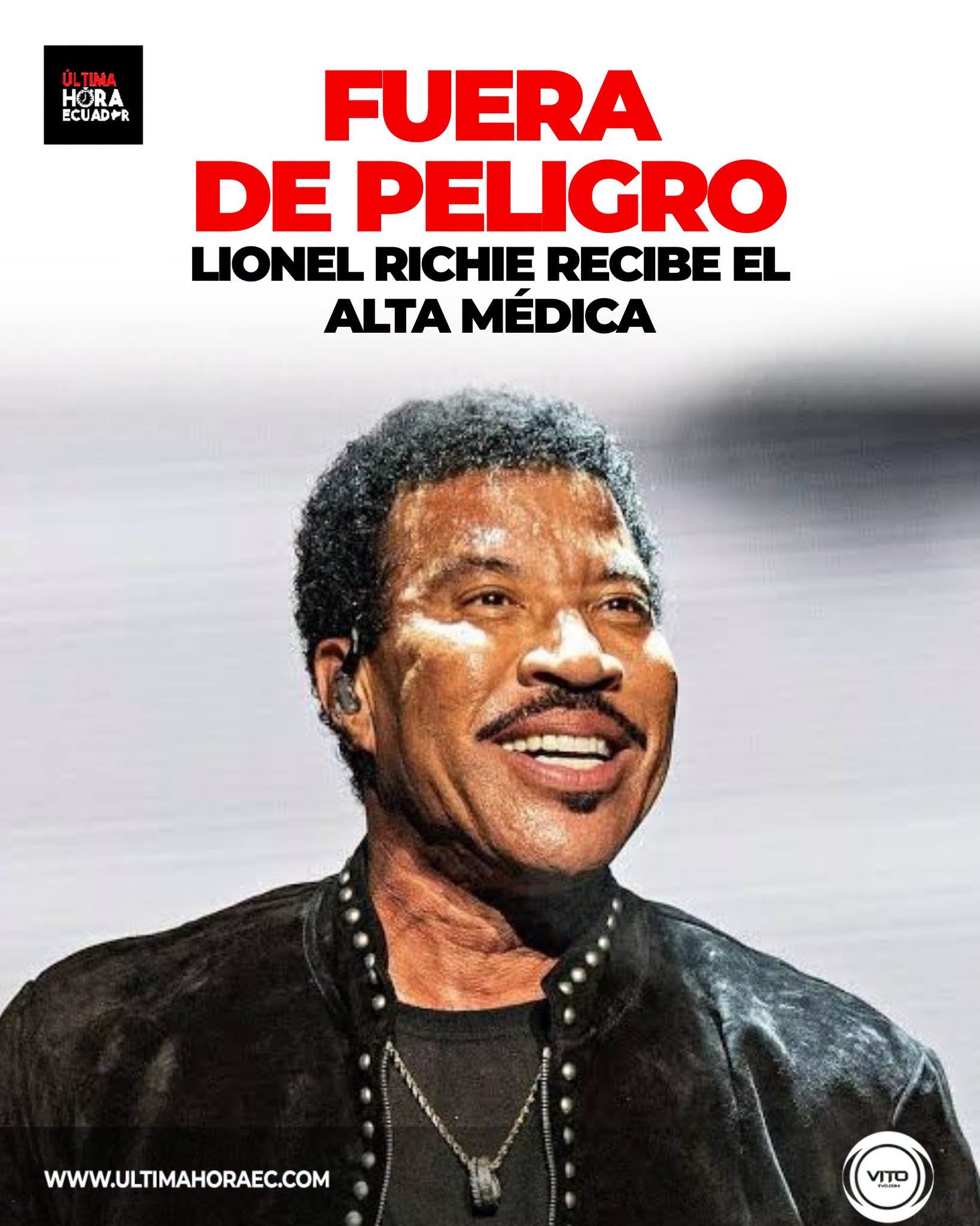 El cantante Lionel Richie, de 77 años, fue dado de alta