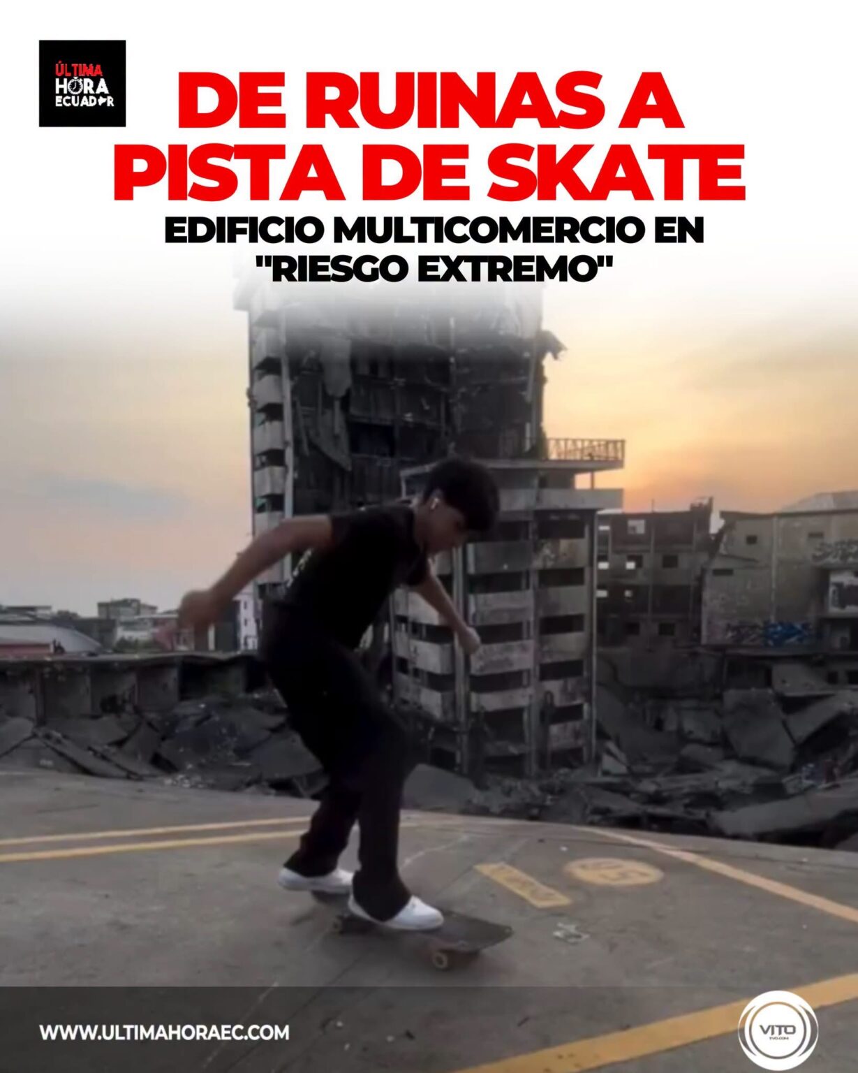 Vecinos denuncian que las ruinas son usadas como pista de skate